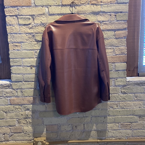 Babaton Pelli Shirt Jacket XS Patina Brown NEVER WORN - Picture 7 of 7